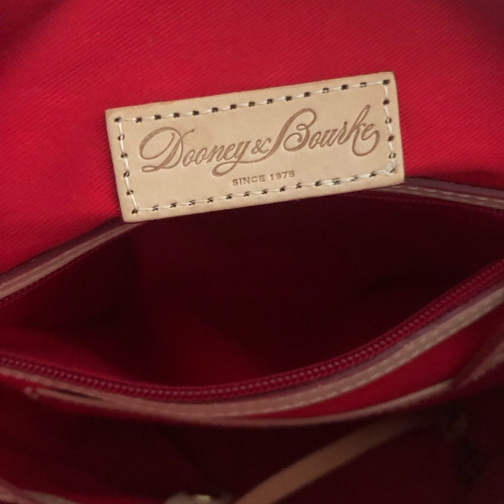 #4. Dooney & Bourke Epi Leather White Tan Double Zip Outer Pockets Satchel - Picture 9 of 12